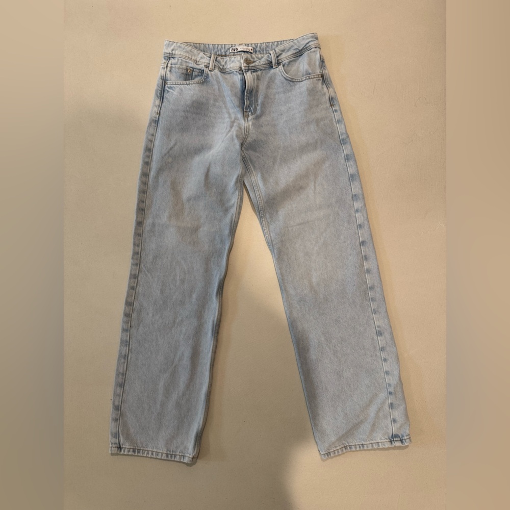 Zara Sky Blue Denim Pants